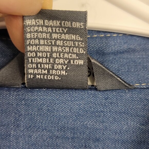 2000s CityBlues By Koret Embroidered Denim Shirt S NWT Vintage Deadstock - Picture 7 of 11